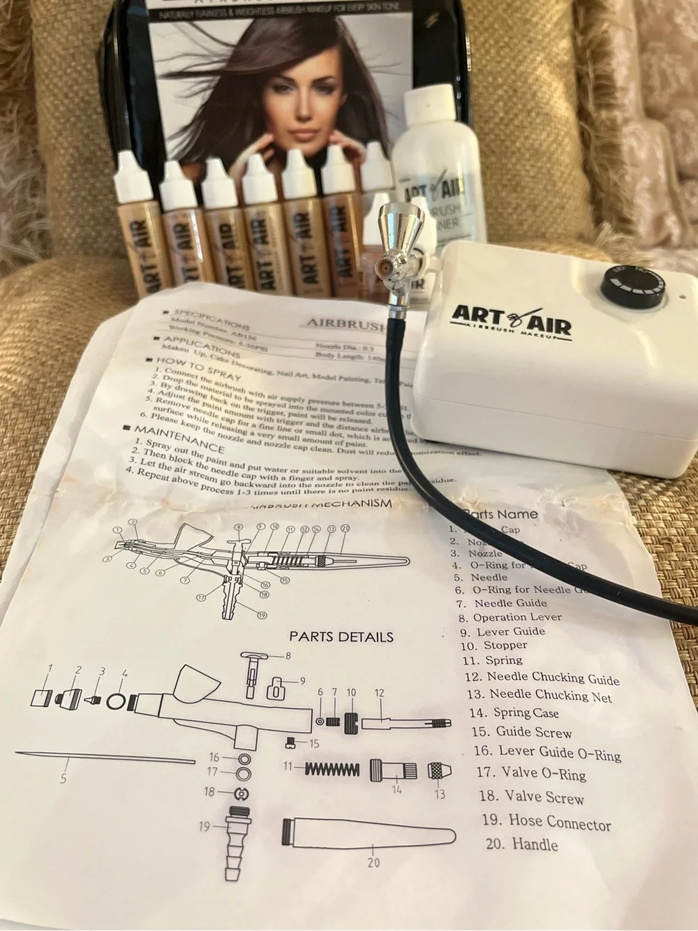 Art of Air Airbrush Liquid Foundation Starting Set — Natural Beige/Tan Shades
